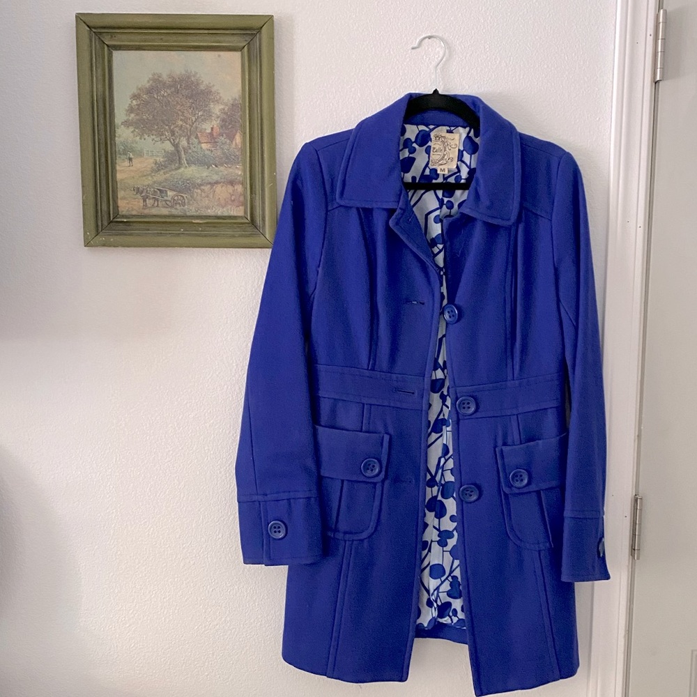 Bright Blue Pea Coat